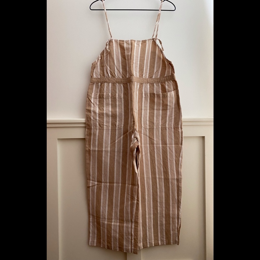 Madewell overall striped jumpsuit